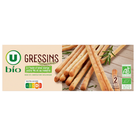 U BIO Gressins à l'huile d'olive vierge extra 9% et au romarin 150g