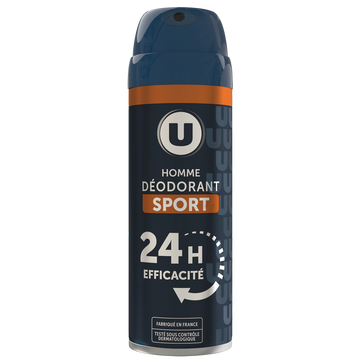 U Déodorant homme sport 24h, atomiseur 200ml