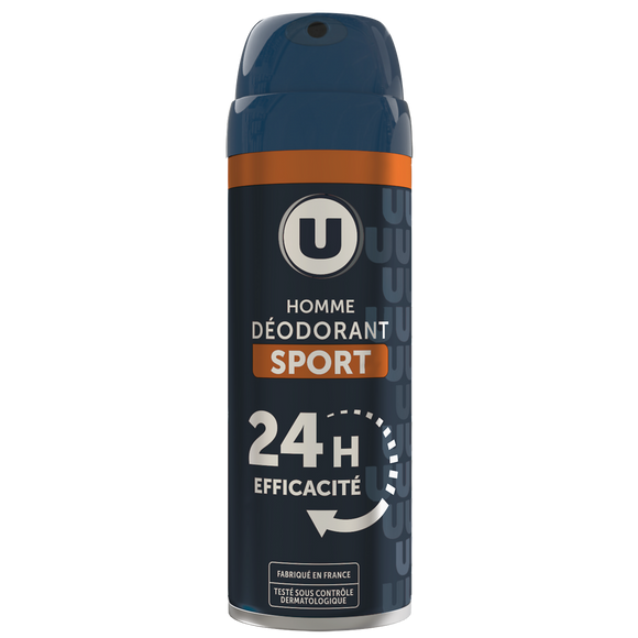 U Déodorant homme sport 24h, atomiseur 200ml