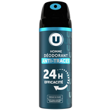 U Déodorant homme anti-traces 24h, atomiseur 200ml