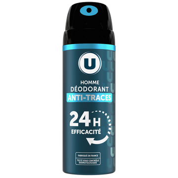 U Déodorant homme anti-traces 24h, atomiseur 200ml