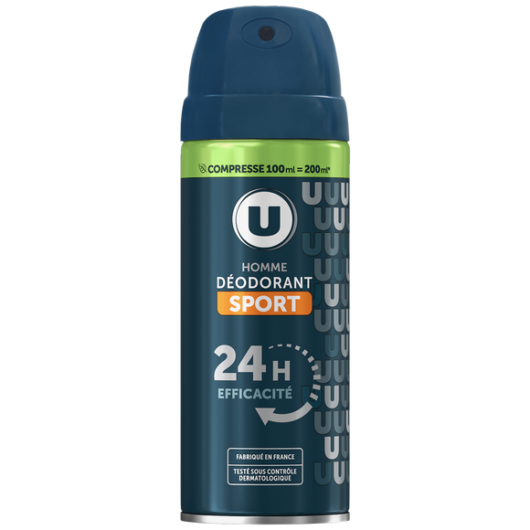 U Déodorant compressé homme sport 24h, 100ml