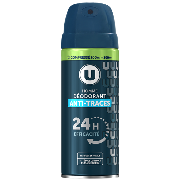 U Déodorant compressé homme anti-traces 24h, 100ml