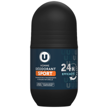 U Déodorant homme efficacité sport 24h, bille roll on 50ml