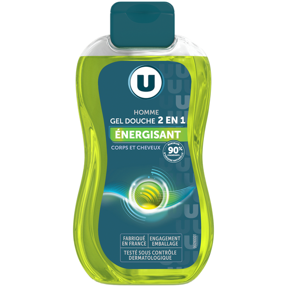 U Gel douche homme Energisant Corps et cheveux - 250ml