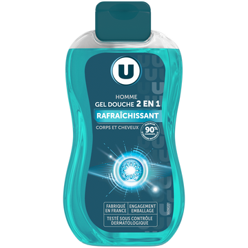 U Gel douche homme rafraîchissant 2en1 - flacon 250ml