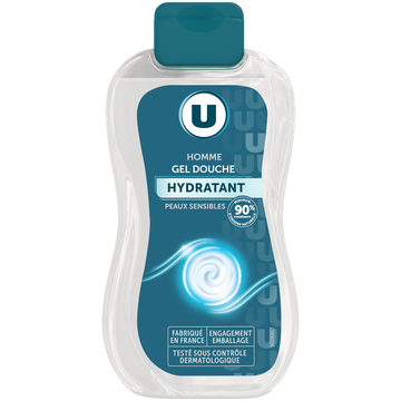 U Gel douche homme Peaux sensibles, hydratant  - 250ml