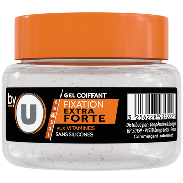 BY U Gel coiffant fixation extra forte - Pot 200ml