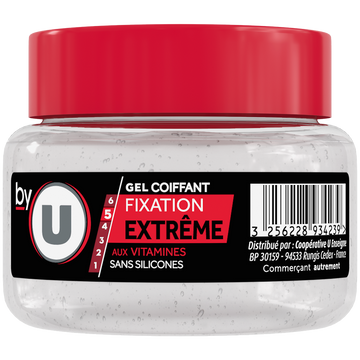 BY U Gel coiffant fixation extrême - Pot 200ml