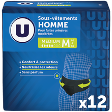 U Sous-vêtements incontinence homme médium x12