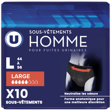 U Sous-vêtements incontinence homme - Taille L - x10