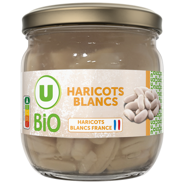 U BIO Haricots blancs  bocal 37cl, 205g