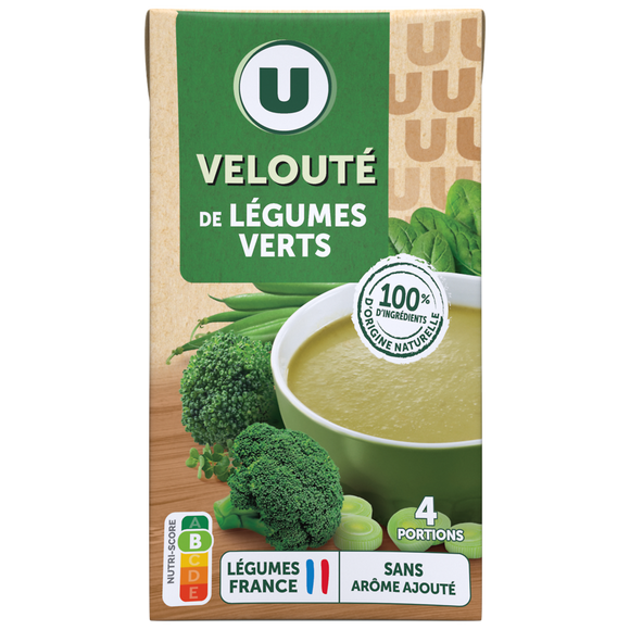 U Soupe Velouté légumes verts aromatisé brique 1 litre