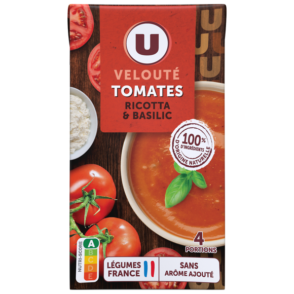 U Soupe Velouté de tomate ricotta basilic 1 litre