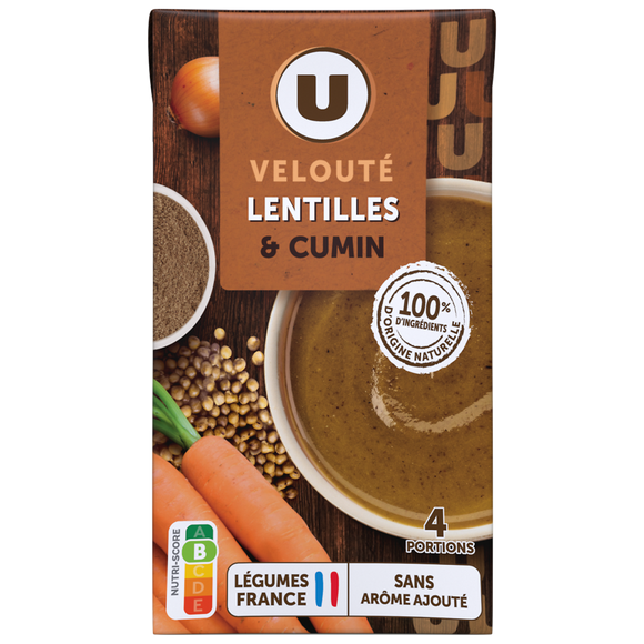 U Soupe Velouté de lentilles 1 litre