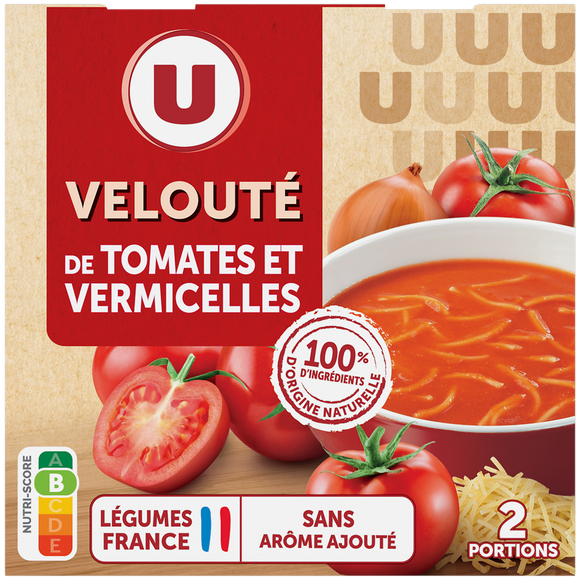 U Soupe Velouté de tomate vermicelles brique 2x30Cl