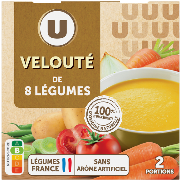 U Soupe Velouté aux 8 légumes brique 2x30cl 620g