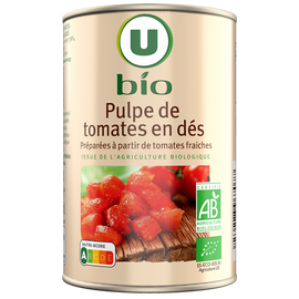 U BIO Pulpe de tomates en dés - Boîte 400g