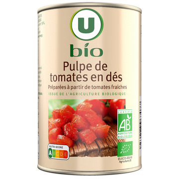 U BIO Pulpe de tomates en dés - Boîte 400g
