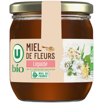 U BIO Miel de fleurs liquide bio - Pot verre 250g