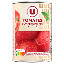 U Tomates entières pelées au jus  - Boîte de 238g net égoutté