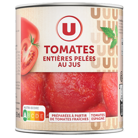 U Tomates entières pelées au jus - Boîte 476g