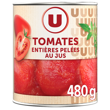 U Tomates entières pelées au jus - Boîte 476g