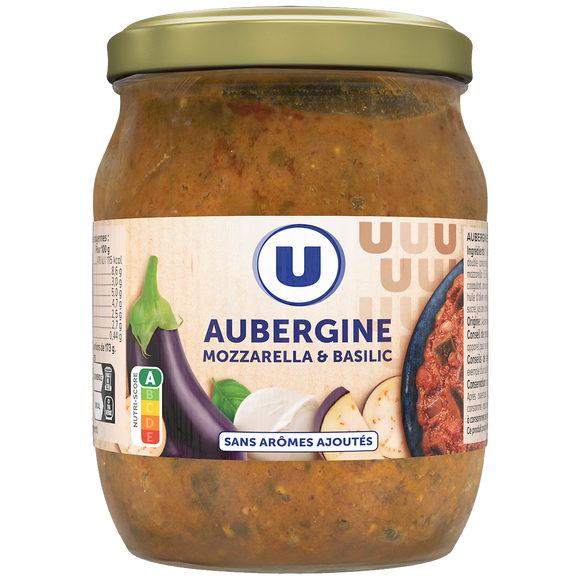 U Aubergines mozzarella et basilic - boîte 520g
