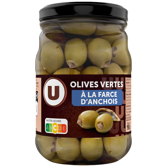 U Olives vertes farcies à la pâte d'anchois Bocal 120g