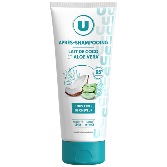 U Après shampooing Tous types de cheveux, lait de coco & aloe véra - 200ml