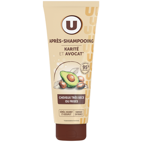 U Après-shampooing Cheveux très secs ou frisés, karité & avocat - 200ml