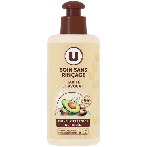 U Soin capillaire sans rinçage Cheveux très secs à frisés, karité & avocat - 300ml