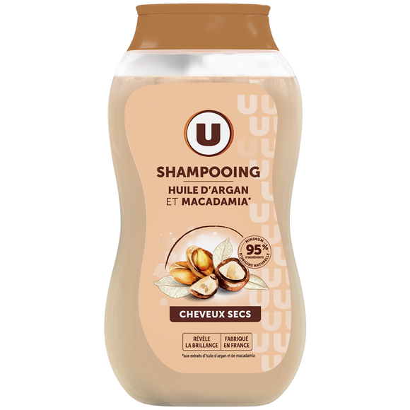 U Shampooing Cheveux secs,  huile d'argan & macadamia - 250ml