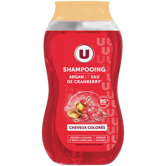 U Shampooing Cheveux colorés, huile argan & cranberry  - 250ml