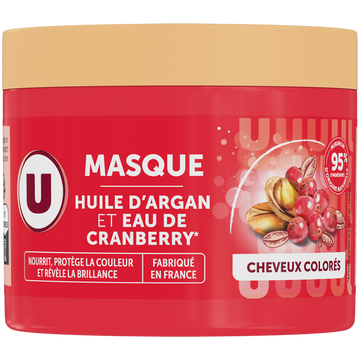 U Masque capillaire Cheveux colorés huile argan & cranberry - 300ml