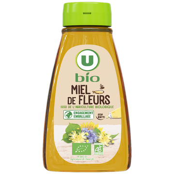 U BIO Miel de fleurs liquide bio - Squeezer doseur 250g