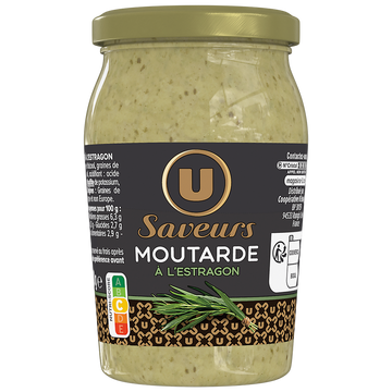 U SAVEURS Moutarde à l'estragon 210g