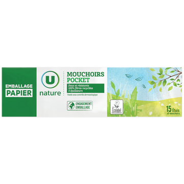 U NATURE Mouchoirs étuis compacts x15