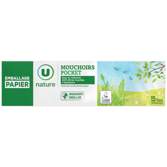 U NATURE Mouchoirs étuis compacts x15