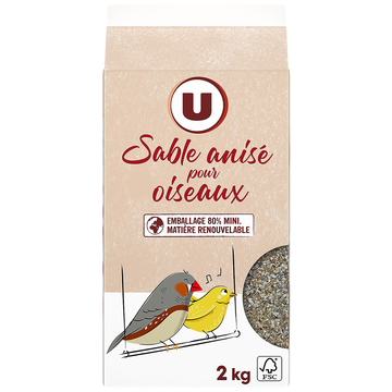 U Gravier anisé tetrapack pour fond de cage oiseaux - 2kg