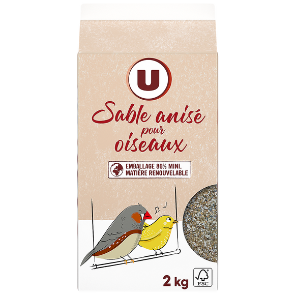 U Gravier anisé tetrapack pour fond de cage oiseaux - 2kg