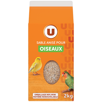 U Gravier anisé tetrapack pour fond de cage oiseaux - 2kg