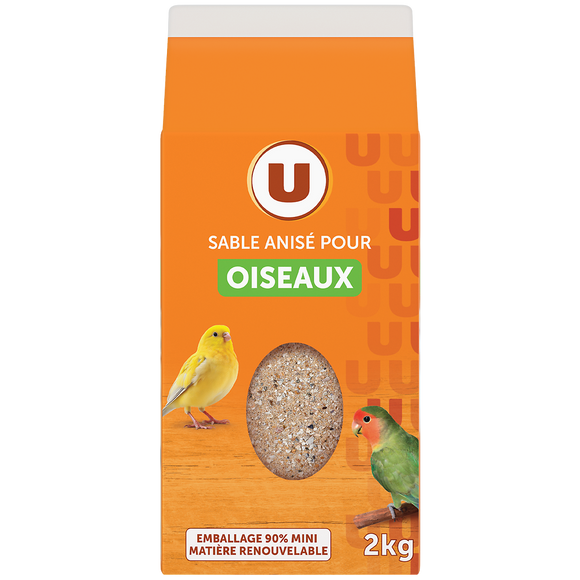 U Gravier anisé tetrapack pour fond de cage oiseaux - 2kg