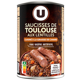 U Saucisses de Toulouse aux lentilles Boîte de 420g
