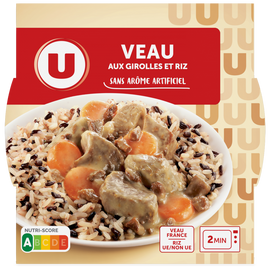U Veau aux girolles et son riz barquette micro-ondable 300g