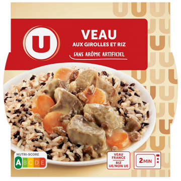 U Veau aux girolles et son riz barquette micro-ondable 300g