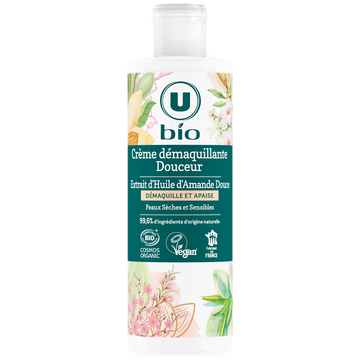 U BIO Crème démaquillante douceur amande douce, flacon 200ml