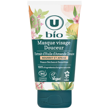 U BIO Masque visage douceur amande douce, 50ml