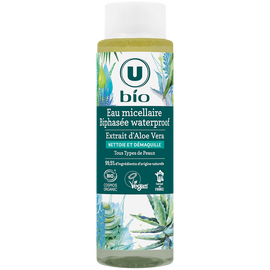 U BIO Eau micellaire biphase waterproof aloe vera, 400ml
