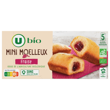 U BIO Gâteaux Mini moelleux bio fourré fraise 5x28g 140g